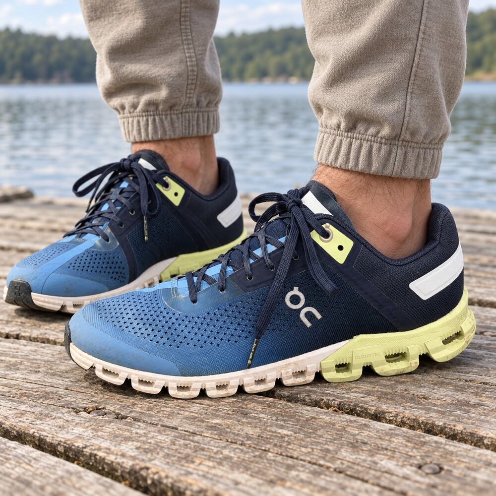 On Running Cloudflow 3.0 Men’s 8 Ink Meadow Blue Lime Running Shoes